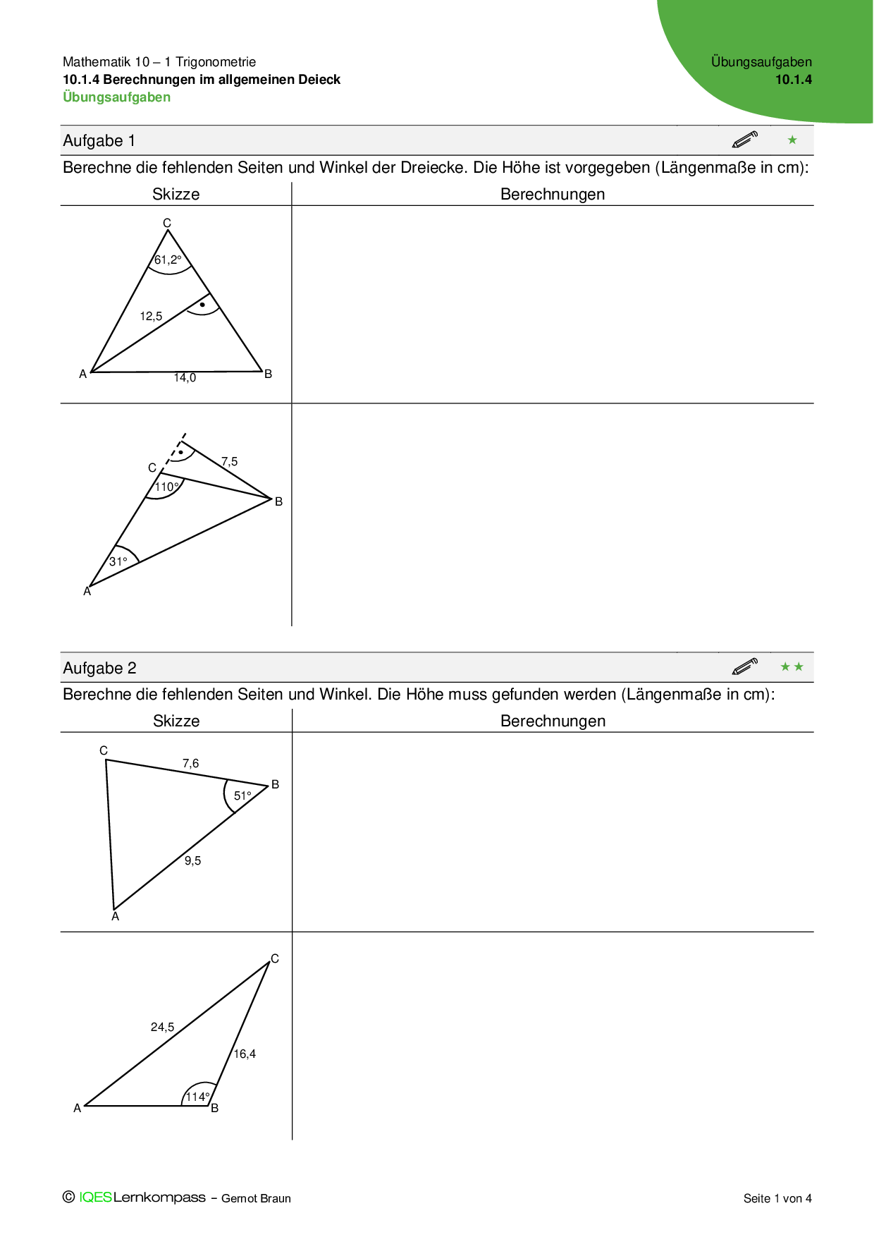 10 1 Trigonometrie IQES 10 1 Trigonometrie IQES
