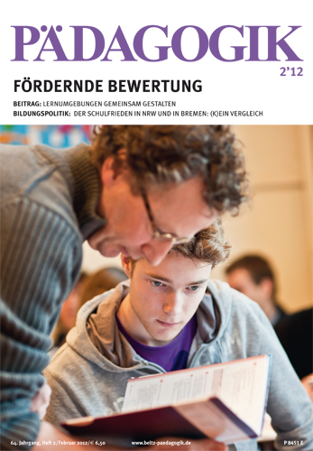 Titelseite der Zeitschrift PÄDAGOGIK 02/2012 zum Thema Fördernde Bewertung