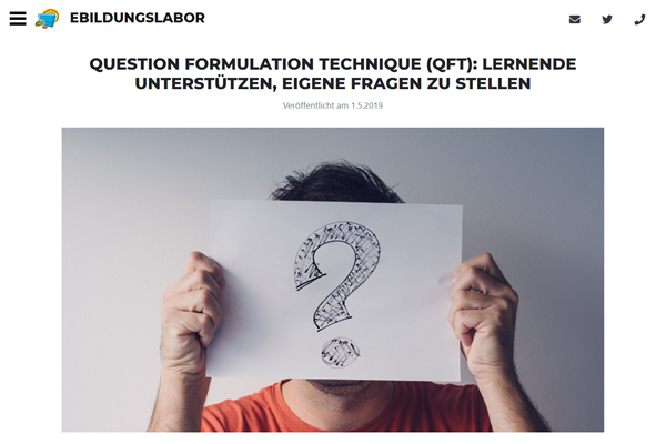 zum Blogeintrag «Question Formulation Technique (QFT)» auf www.ebildungslabor.de
