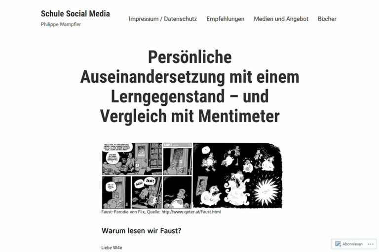 zum Beitrag Auseinandersetzung mit einem Lerngegenstand von Philippe Wampfler