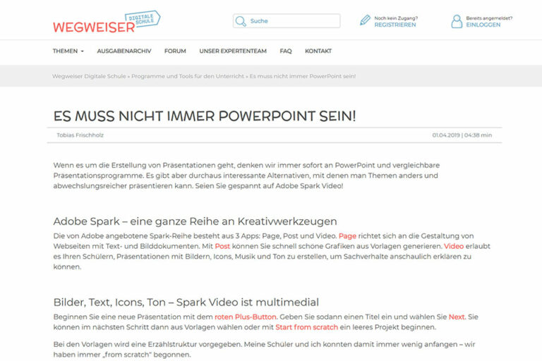 zum Beitrag Es muss nicht immer Powerpoint sein! von Tobias Frischholz
