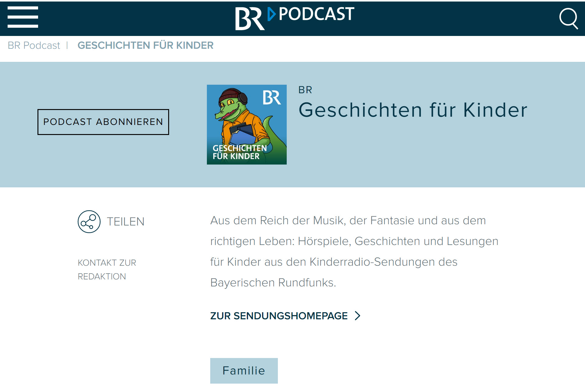 zum Podcast Geschichten für Kinder von RadioMikro des Bayrischen Rundfunks