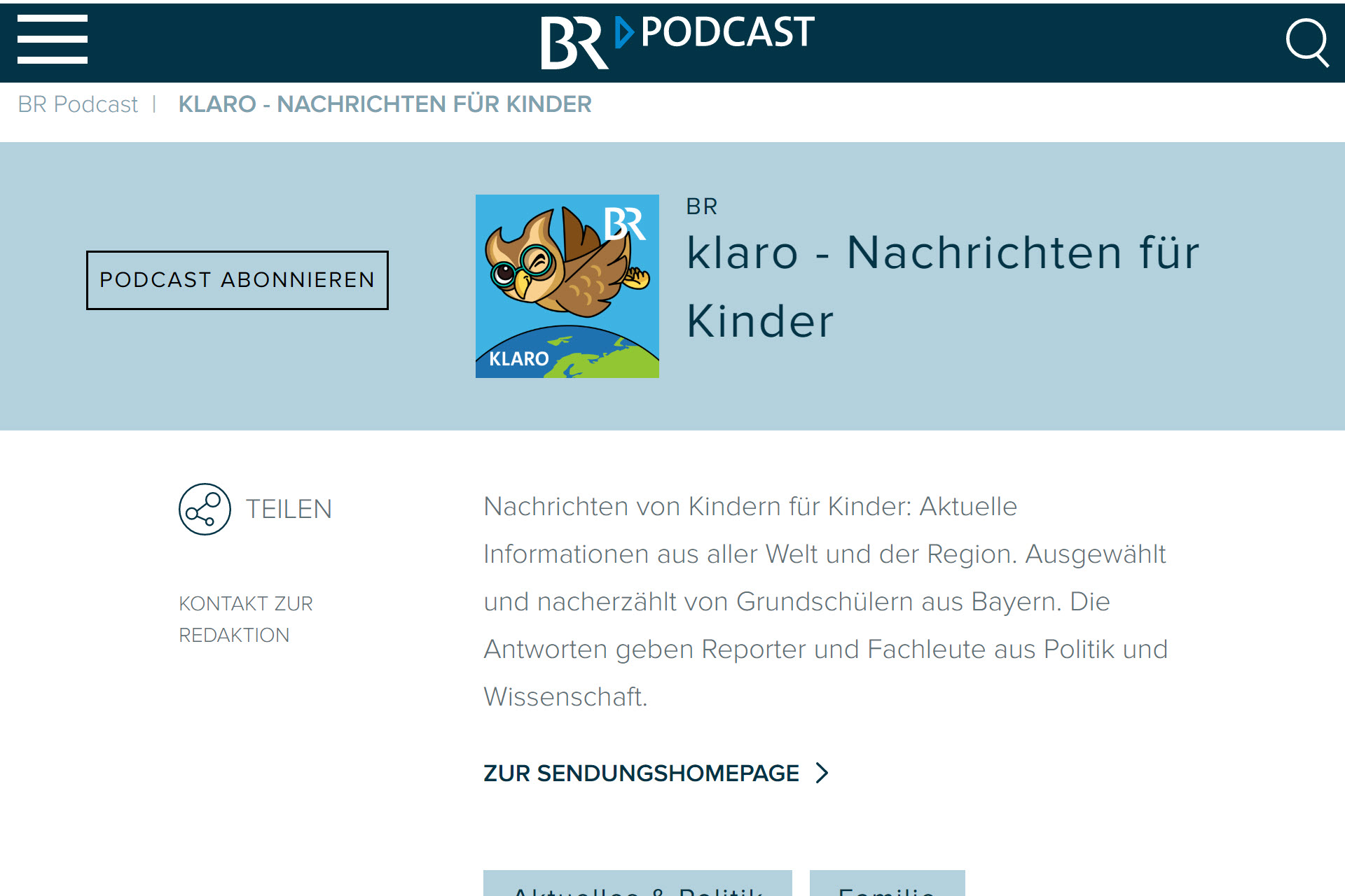 zum Podcast Klassik für Nachrichten von RadioMikro des Bayrischen Rundfunks