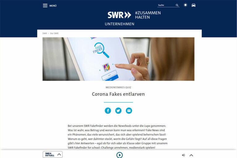 mit dem SWR-Fakefinder Corona-Fakes entlarven