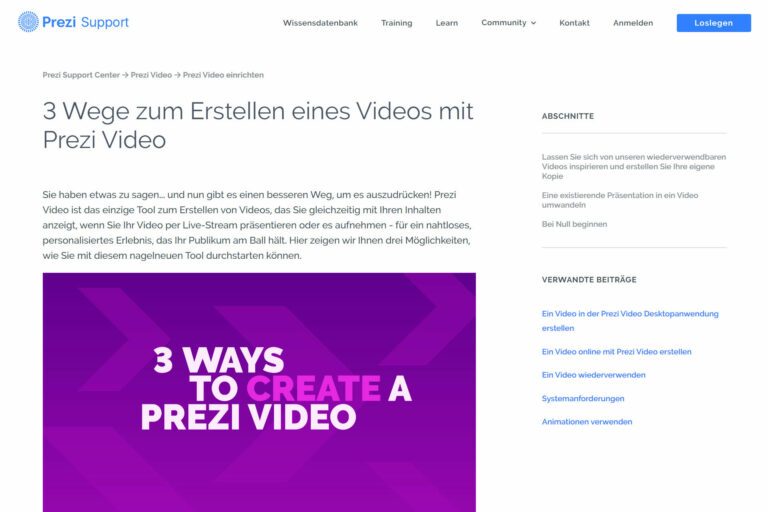 zum Beitrag Drei Wege zum Erstellen eines Videos mit Prezi Video