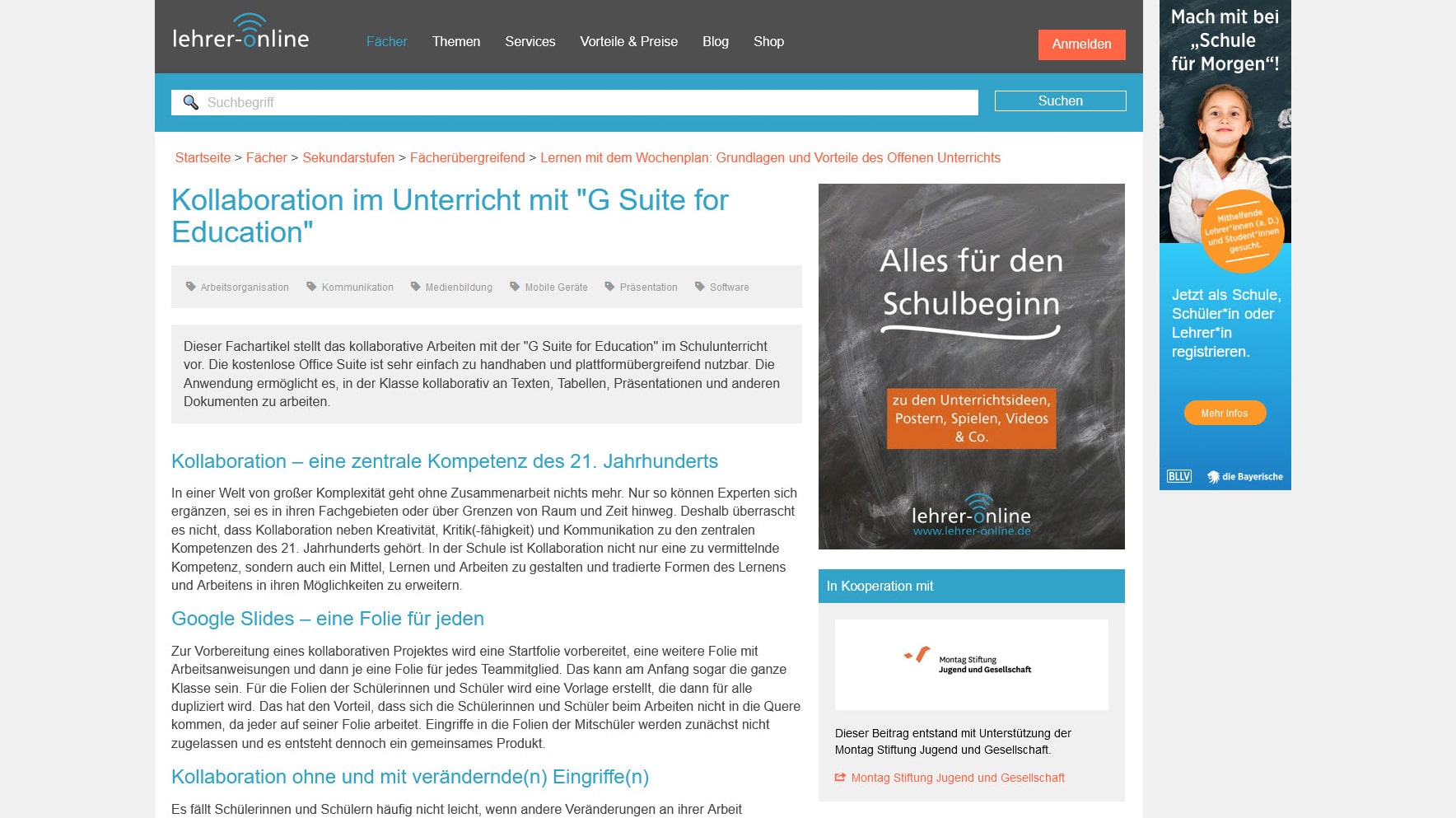 Kollaboratives Lernen Gsuite