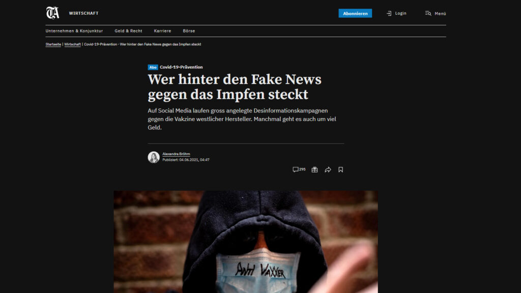 NZZ Artikel Titelbild